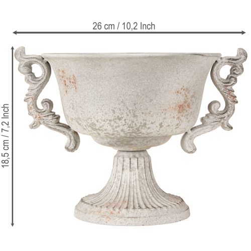 Artikel Metalen decoratieve trofee met handgrepen vintage grijs roest H18,5cm
