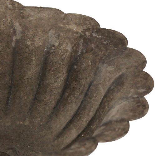 Artikel Metalen sierschaal op voetbokaal antiek grijsbruin Ø12cm H18cm