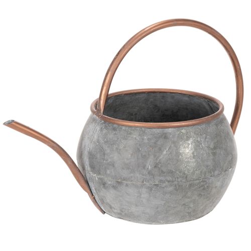 Artikel Metalen decoratieve gieter, vintage landelijke stijl, tuindecoratie, voor het beplanten, zilverkleurig koper, L41cm Ø26cm H30cm