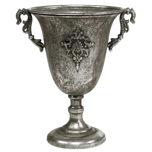 Floristik24 Beker van metaal antiek zilver Ø20,0cm H30cm