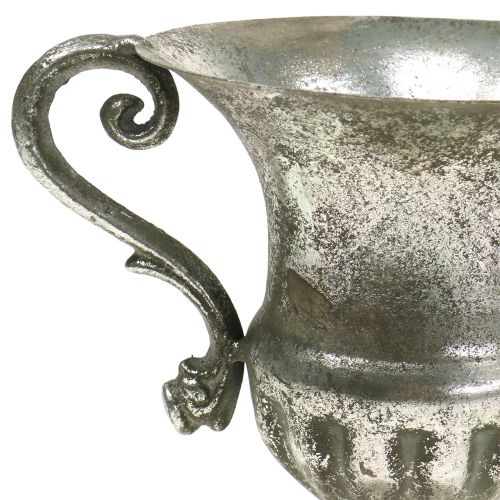 Floristik24 Metalen beker antiek look zilver Ø12,5cm H16,5cm