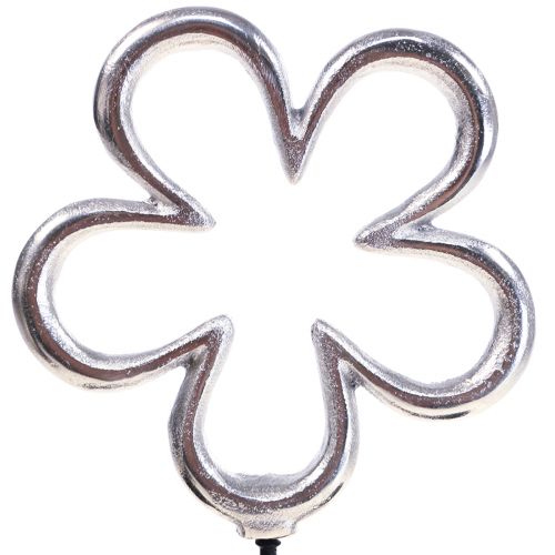 Artikel Metalen bloemdecoratie zilver zwart tafeldecoratie lente H36cm