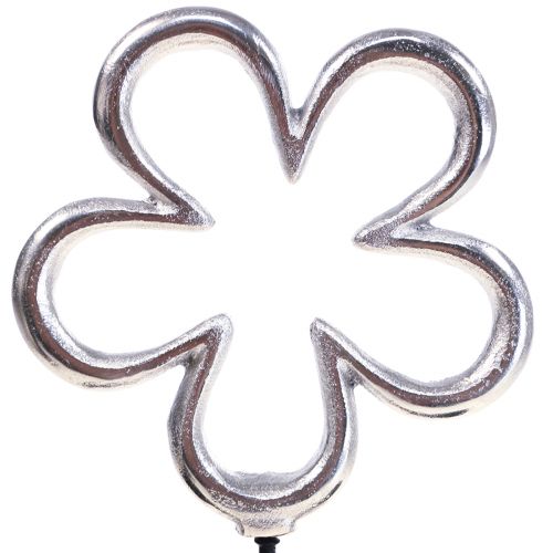 Artikel Metalen bloemendecoratie zilver zwart tafeldecoratie lente H29,5cm