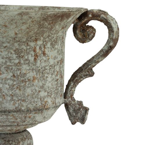 Artikel Metalen decoratieve trofee met handvat bruin wit Ø13,5cm H19,5cm