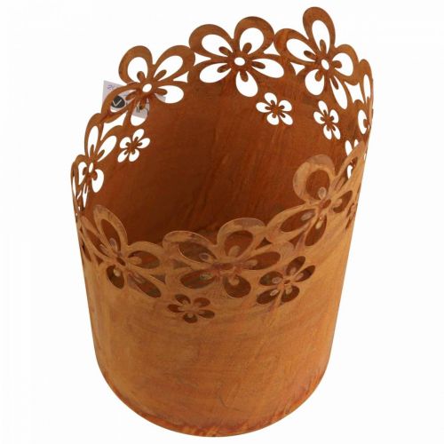 Metalen decoratieve roest lantaarn metalen pot Ø16cm H23cm