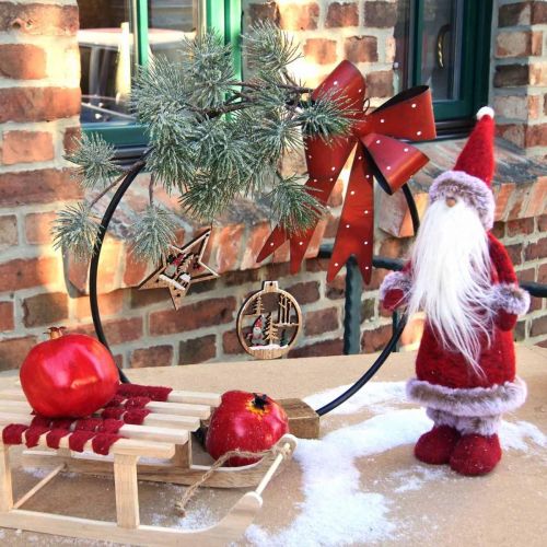 Floristik24 Metalen Deco Muurhanger Strik Rood Stippen Wit 19×16×2.5cm