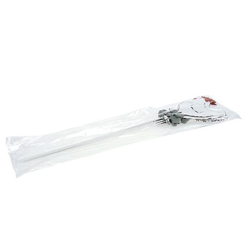 Floristik24 Metalen kip op stok wit 16cm 6st