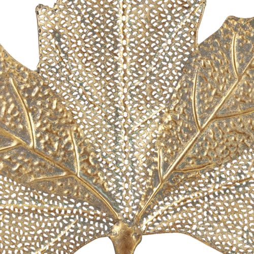 Artikel Metalen wanddecoratie Esdoornblad Kaarsenhouder Goud Antiek 42 cm × 39 cm