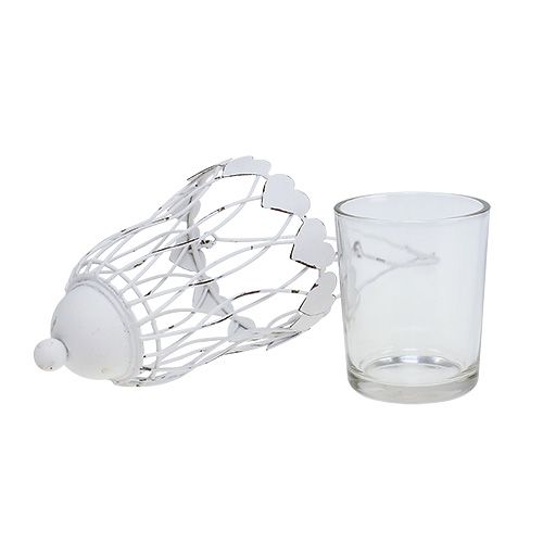 Floristik24 Metalen lantaarn Ø7,5cm H12cm wit