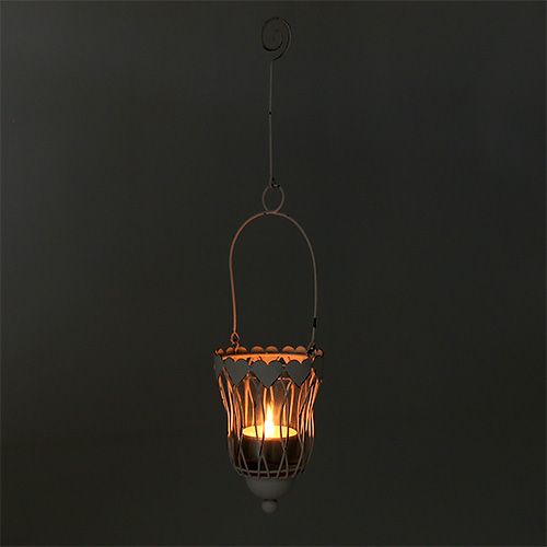 Floristik24 Metalen lantaarn Ø7,5cm H12cm wit