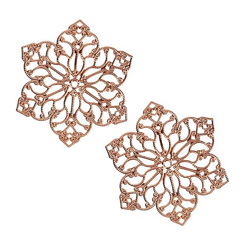 Floristik24 Metalen bloem met ornament Ø5.5cm koper 24st
