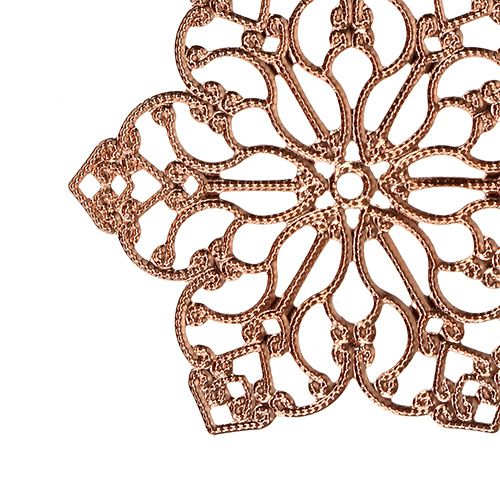 Floristik24 Metalen bloem met ornament Ø5.5cm koper 24st