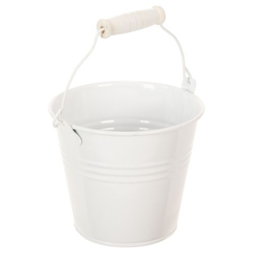 Artikel Metalen emmers, wit, Ø12cm, H10cm, 8 stuks