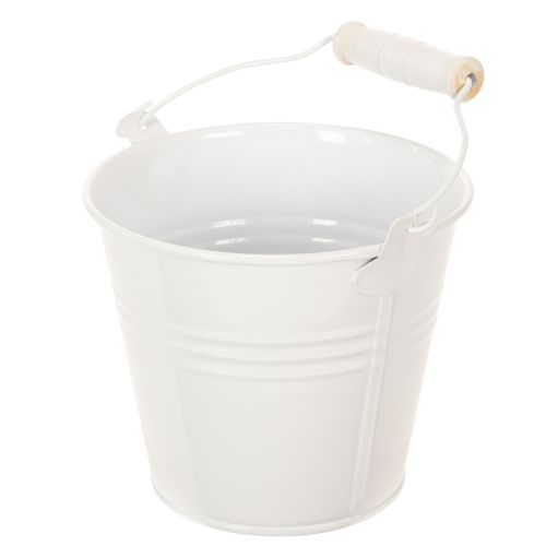 Artikel Metalen emmers, wit, Ø12cm, H10cm, 8 stuks