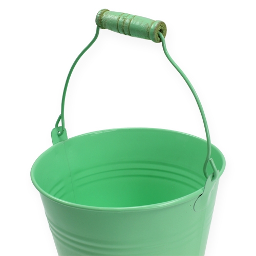 Floristik24 Decoratieve emmer groen assorti Ø12cm H10cm 8st.