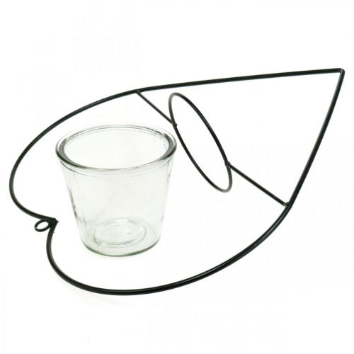 Artikel Lantaarn hart metaal 28cm theelichthouder voor hangend glas 9cm