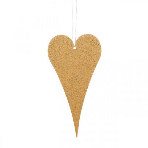 Artikel Hangende decoratie raam metalen harten, decoratieve harten om op te hangen beige/geel/oranje H15cm 6 st.