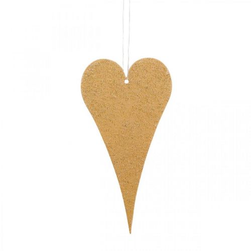 Artikel Hangende decoratie raam metalen harten, decoratieve harten om op te hangen beige/geel/oranje H15cm 6st