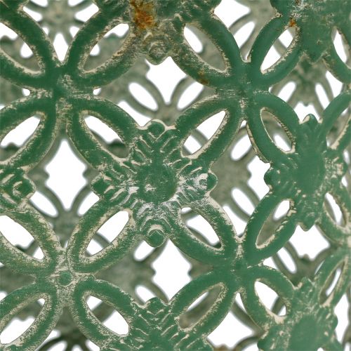 Floristik24 Metalen ovale mand met handvat 25cm x 16.5cm H21cm Groen