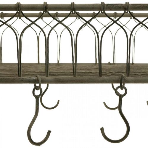 Floristik24 Vierkante metalen mand met ophanghaak decoratie metaal 50x30,5x12,5cm