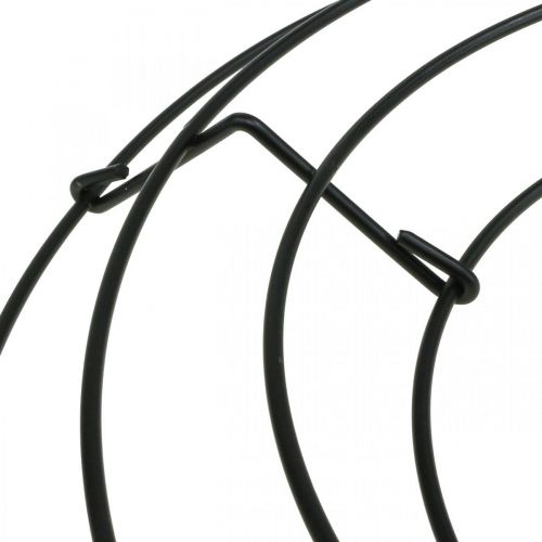 Artikel Metalen krans zwart tafeldecoratie draadkrans Ø30cm H3.5cm