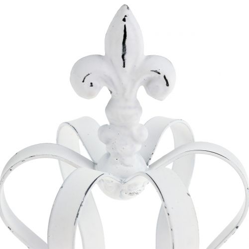 Floristik24 Metalen kroon wit Ø9.5cm H13cm