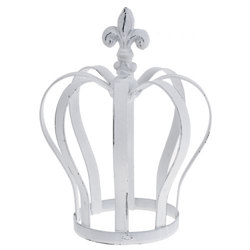 Floristik24 Metalen kroon wit Ø13cm H17,5cm