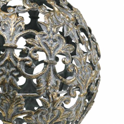 Floristik24 Bal om op te hangen met ornamenten antiek look goudkleurig metaal Ø12cm