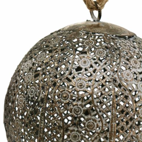 Floristik24 Metalen bol antiek om op te hangen Ø13,5cm