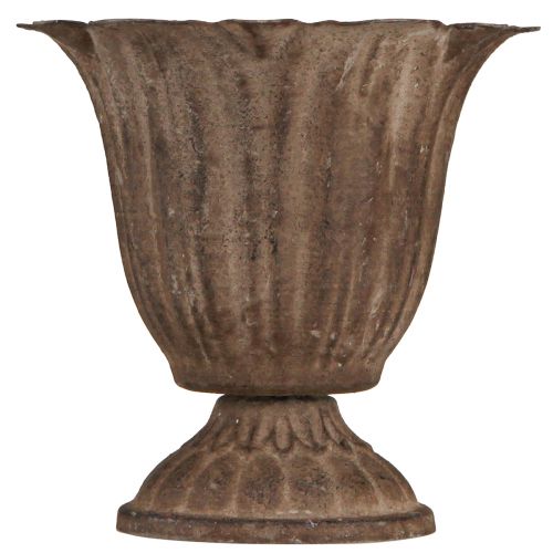 Artikel Metalen Beker Antiek Look Plantenbak Grijs Bruin Ø10cm H9,5cm