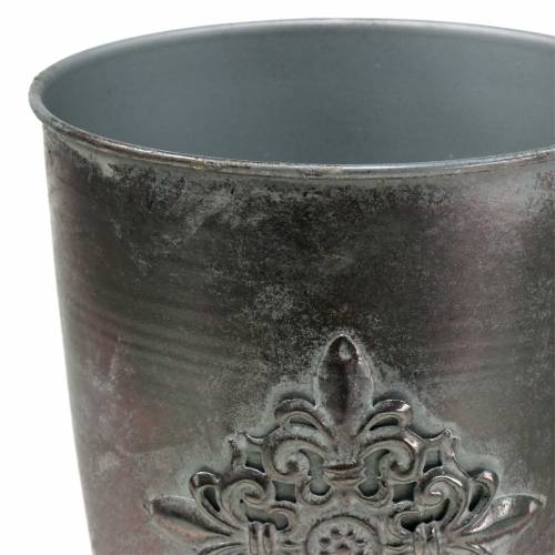 Artikel Decoratieve metalen beker met ornament zilvergrijs Ø16.5cm H31cm