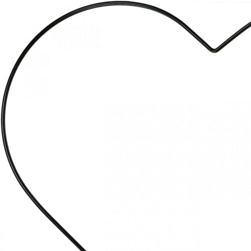Artikel Metalen ring hartvorm, hangende decoratie metaal, decoratieve lus zwart B32,5cm 4 stuks