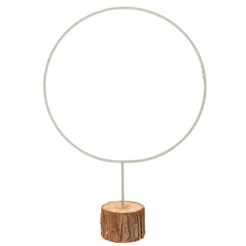 Decoratieve ronde ring op houten voet, metaal, voor gedroogde bloemen, 52 cm kopen | Floristik24.nl