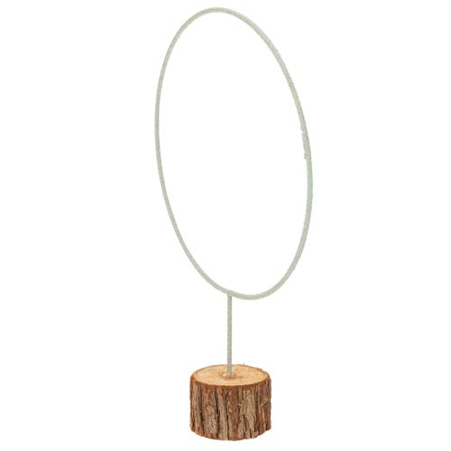 Decoratieve ronde ring op houten voet, metaal, voor gedroogde bloemen, 52 cm | Floristik24.nl