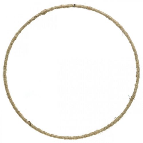 Decor ring metaal omwikkeld jute koord metalen ring Ø25cm 10st