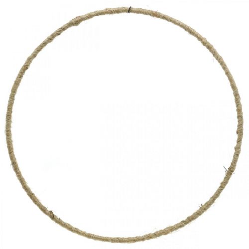 Floristik24 Decor ring metaal omwikkeld jute koord metalen ring Ø25cm 10st