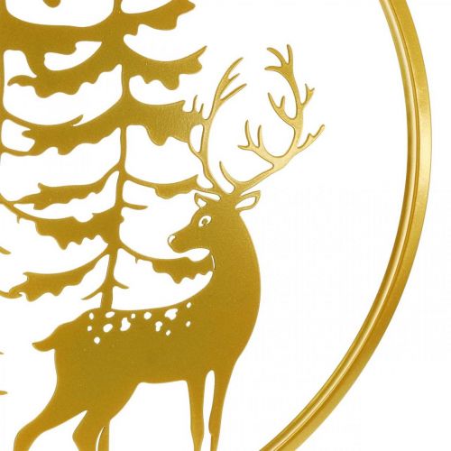 Artikel Decoratieve ring goud om op te hangen hert metalen decoratie Kerst Ø38cm