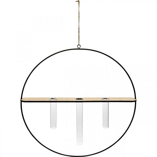 Floristik24 Sierring om op te hangen met bril metaal zwart Ø35cm