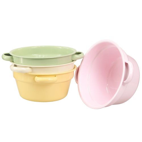 Artikel Metalen schaal Decoratieve schaal Pastelkleurig Ø17cm H8cm 4st
