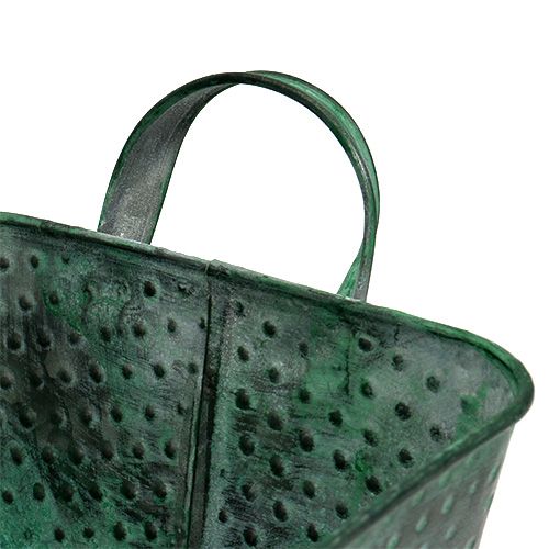 Floristik24 Metalen schaal vierkant 36cm x 15cm H8cm groen