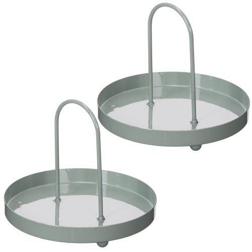 Artikel Decoratief dienblad voor gebruik in de keuken en ter decoratie van de eettafel, met hoog handvat, 18 cm.