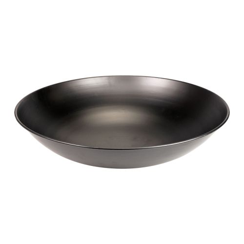Decoratieve metalen schaal zwart ronde metalen schaal met voet Ø40cm