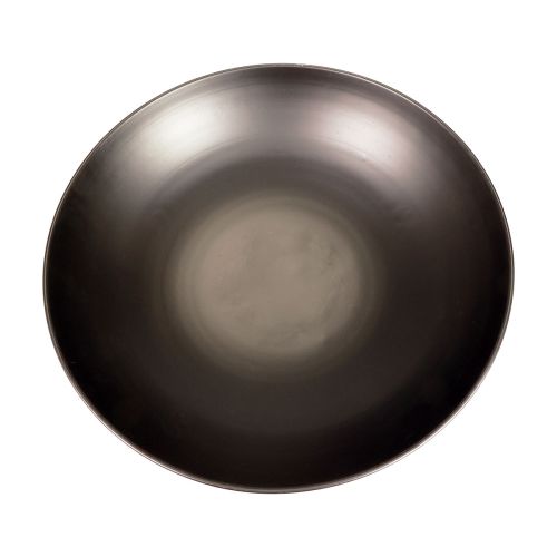 Floristik24 Decoratieve metalen schaal zwart ronde metalen schaal met voet Ø40cm
