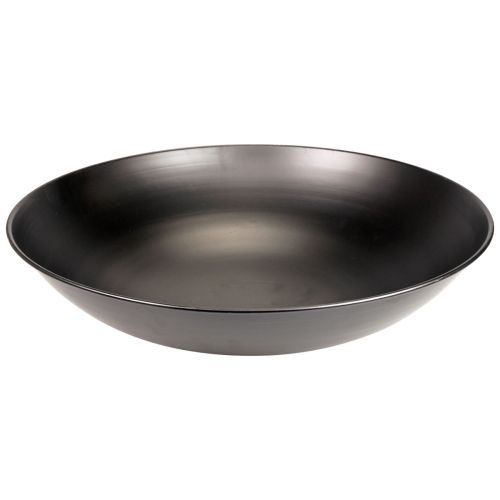 Floristik24 Decoratieve metalen schaal zwart ronde metalen schaal met voet Ø50cm