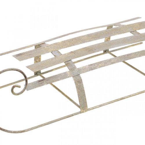 Floristik24 Slee voor Kerstmis, winterdecoratie, decoratieve slee goud, antiek look L41cm H11cm