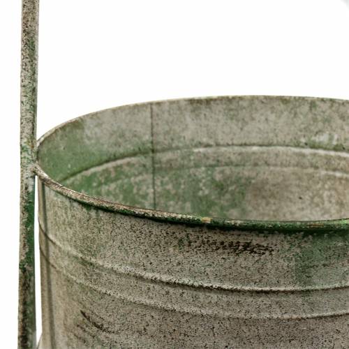 Artikel Metalen standaard met plantenbakken grijs, groen H68cm