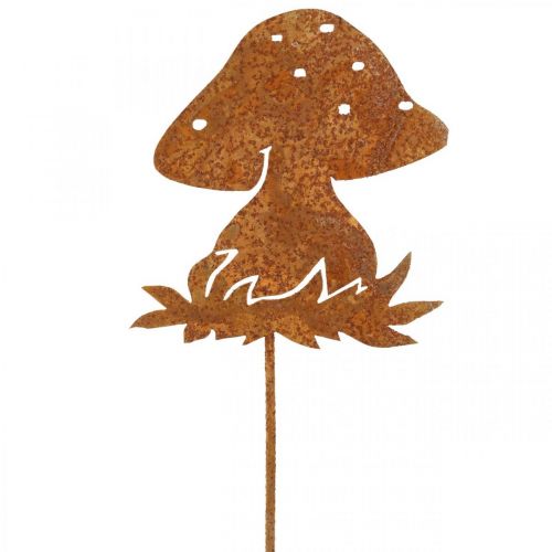 Floristik24 Metalen plug vliegenzwam herfstdecoratie paddestoeldecoratie patina 42cm