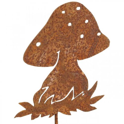 Floristik24 Metalen plug vliegenzwam herfstdecoratie paddestoeldecoratie patina 42cm