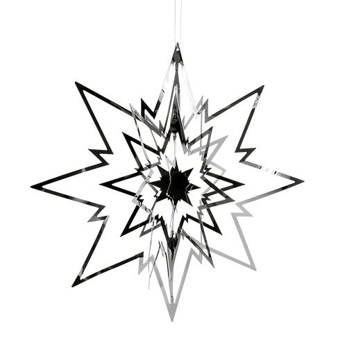 Floristik24 Grote metalen ster voor het ophangen van zilver 24cm
