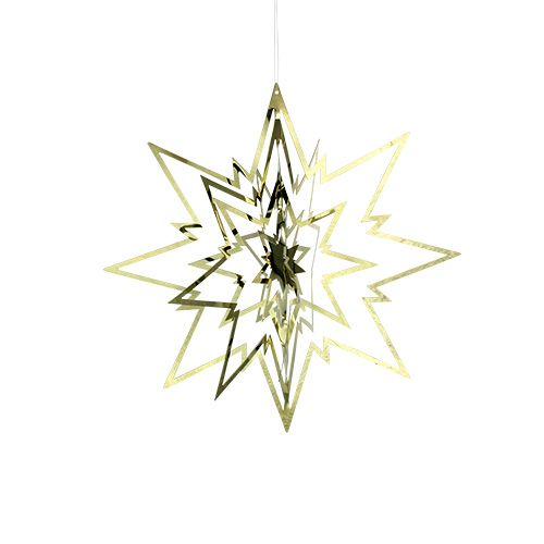Floristik24 Metalen ster om op te hangen 3D goud 16cm